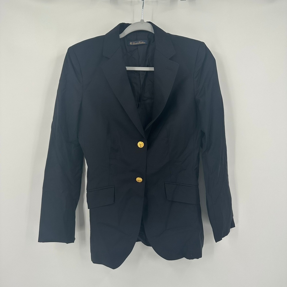 Brooks Brothers Womens Old Money Wool Blazer Size 4 Jacket Preppy Nautical Navy